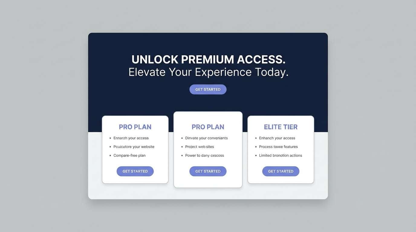 premium landing page ui