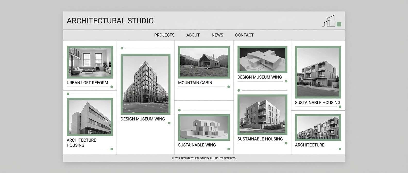 minimal portfolio ui layout