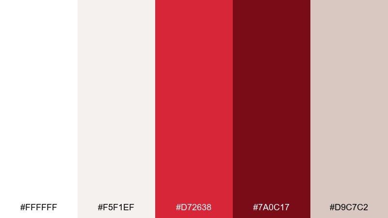 snowdrop scarlet color palette with hex codes