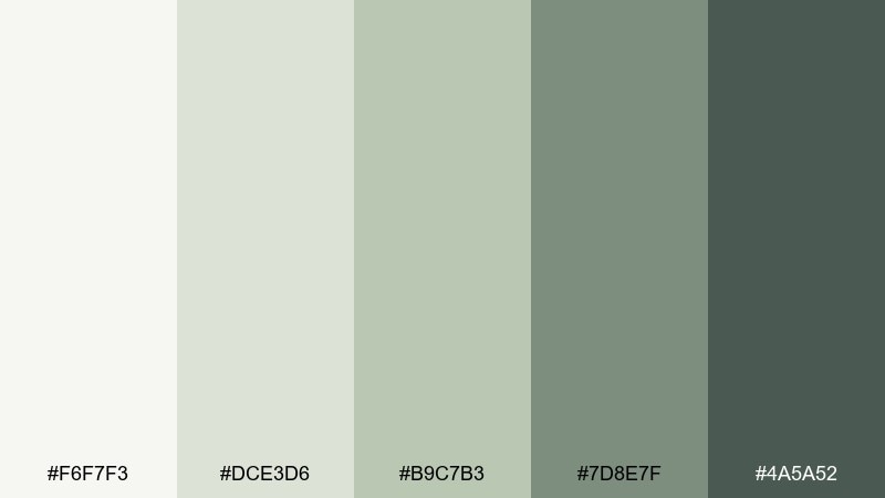 snowfield sage tundra color palette with hex codes