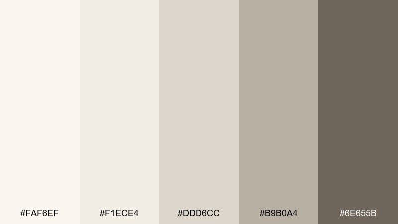 snowy minimal eggshell color palette with hex codes