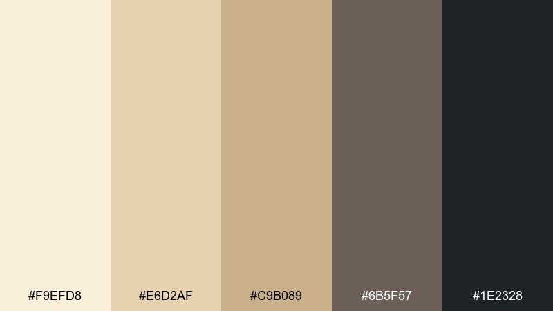 soft blonde & ink blonde color palette with hex codes