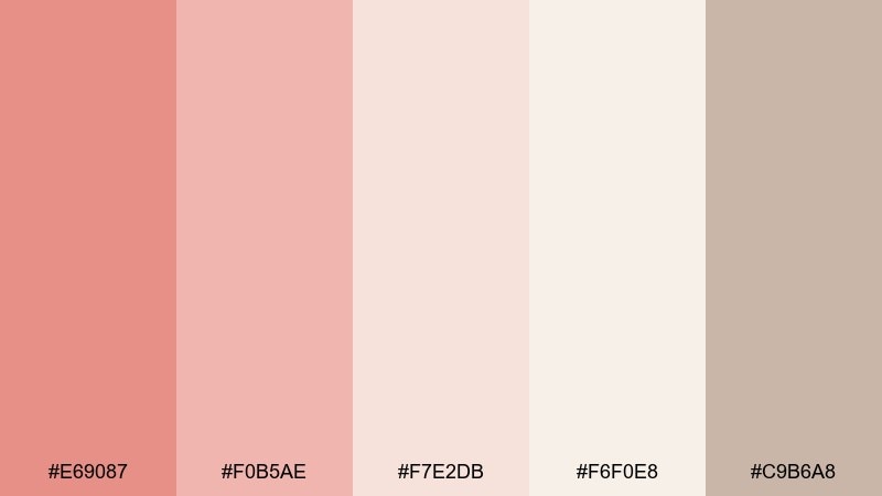 soft brick linen pastel red color palette with hex codes