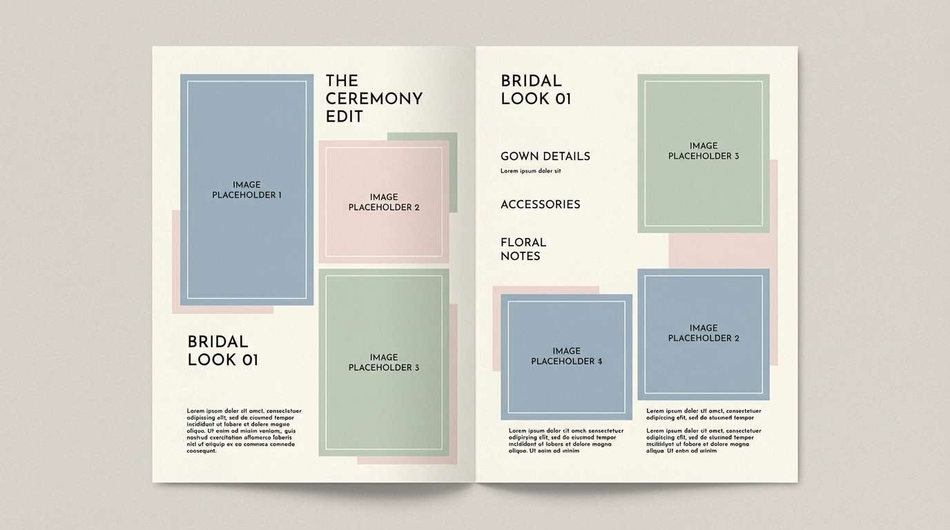 bridal lookbook page layout