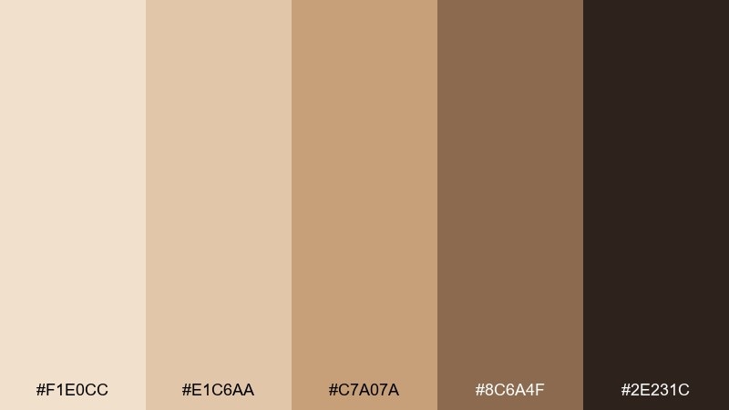 soft bronze champagne beige color palette with hex codes