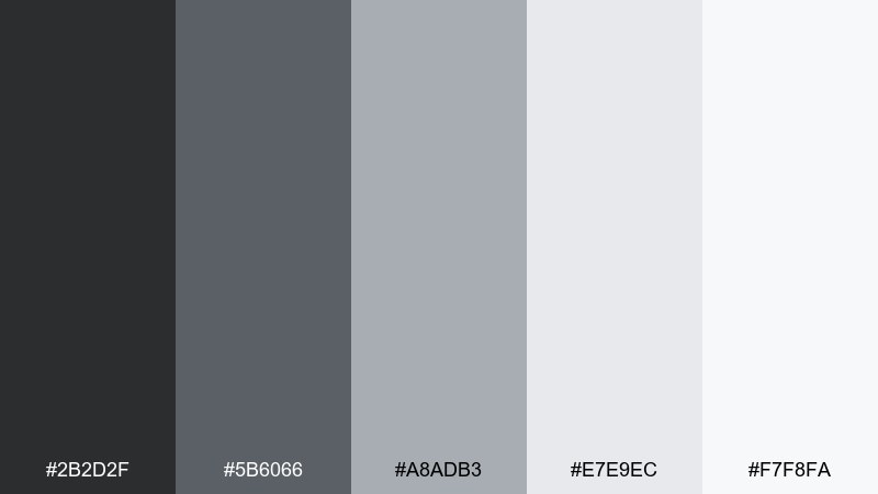 soft charcoal meditation color palette with hex codes