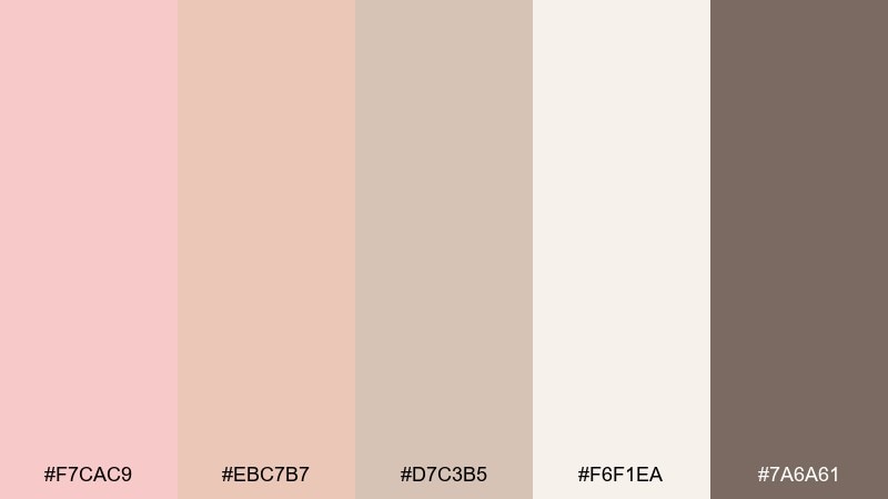 soft clay + linen rose quartz color palette with hex codes