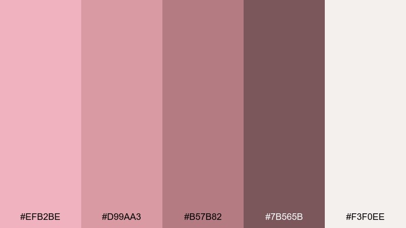 soft clay rose color palette with hex codes