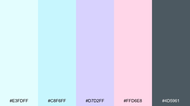 soft cloud pastels light cyan color palette with hex codes