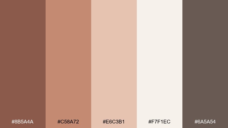 soft copper bridal color palette with hex codes