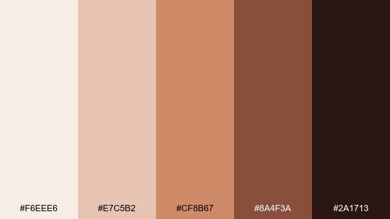 soft copper color palette with hex codes