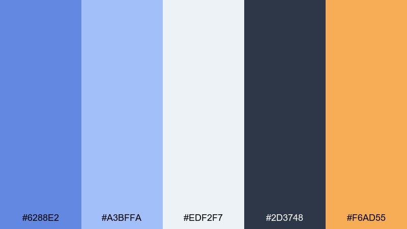 soft denim color palette with hex codes