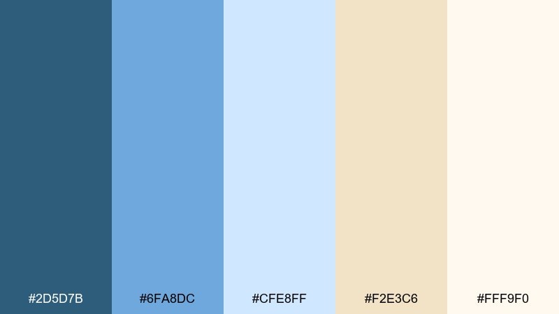 soft denim gelato color palette with hex codes