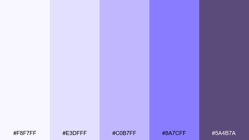 soft focus iris color palette with hex codes