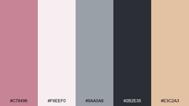 soft focus ui puce color palette with hex codes