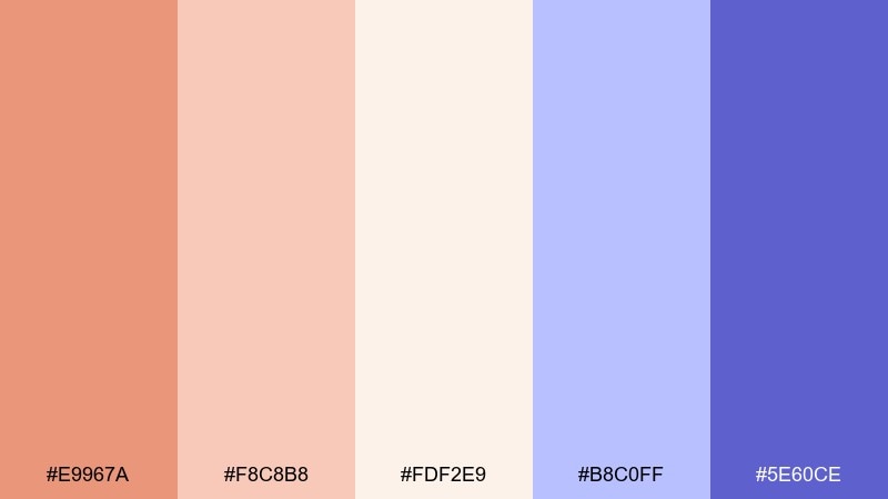 soft gradient app dark salmon color palette with hex codes