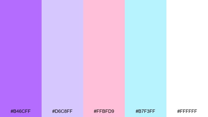 soft gradient onboarding bright lavender color palette with hex codes