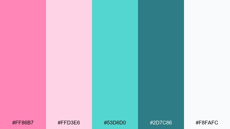 soft gradient studio color palette with hex codes