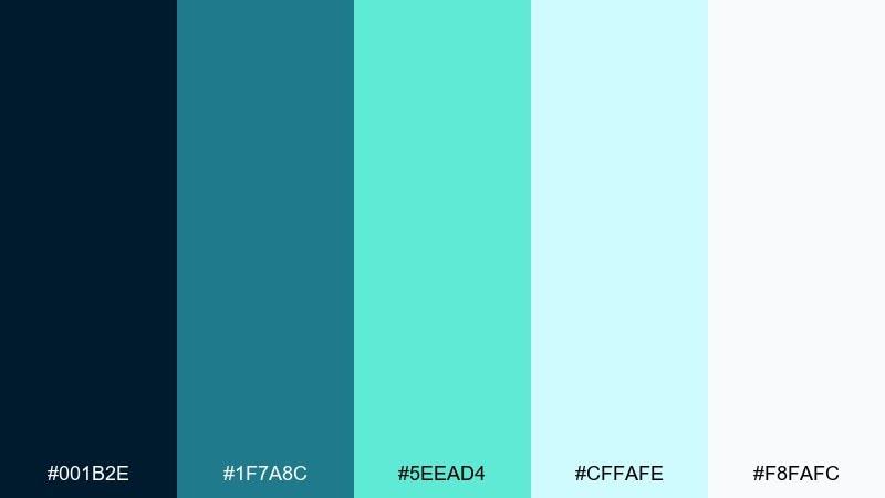 soft gradient ui blue mint green color palette with hex codes