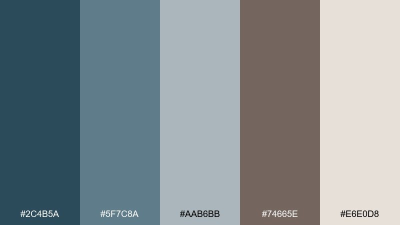 soft hardware blue taupe color scheme with hex codes