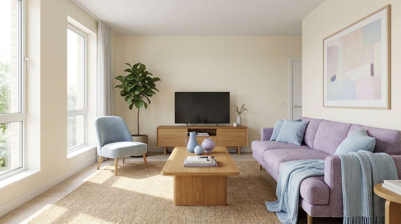 cozy lavender blue interior