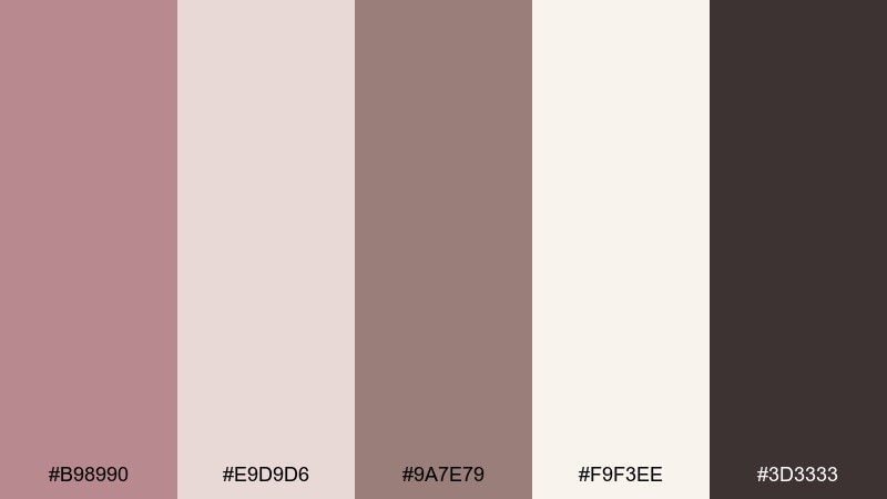 soft mauve linen rose taupe color palette with hex codes