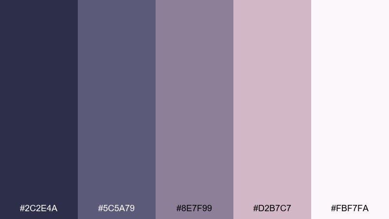 soft mauve minimal blue mauve color palette with hex codes