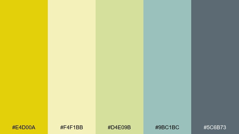 soft meadow light citrine color palette with hex codes