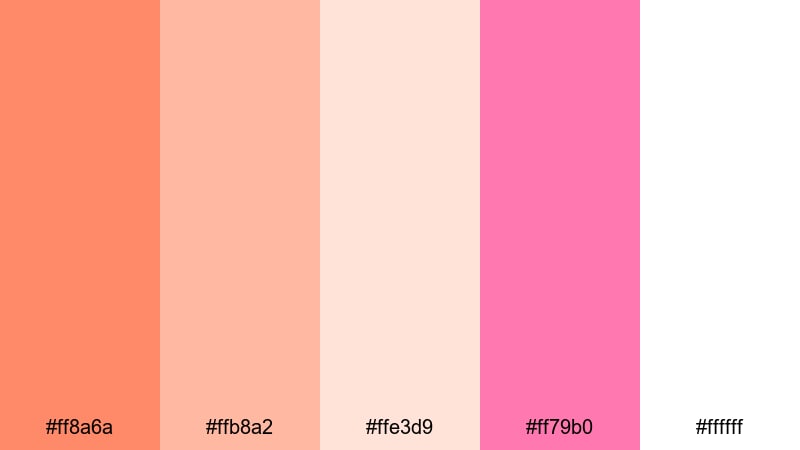 soft melon baby shower color palette with hex codes