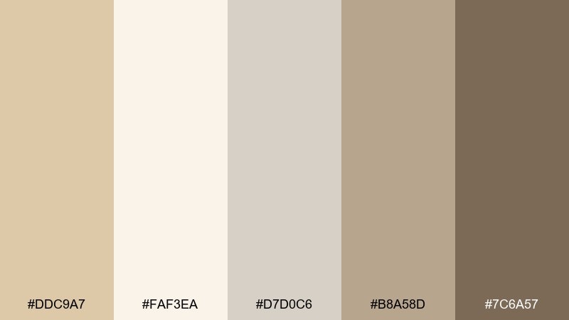 soft museum wall beige sand color palette with hex codes