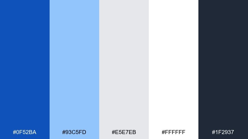 soft office calm sapphire color palette with hex codes