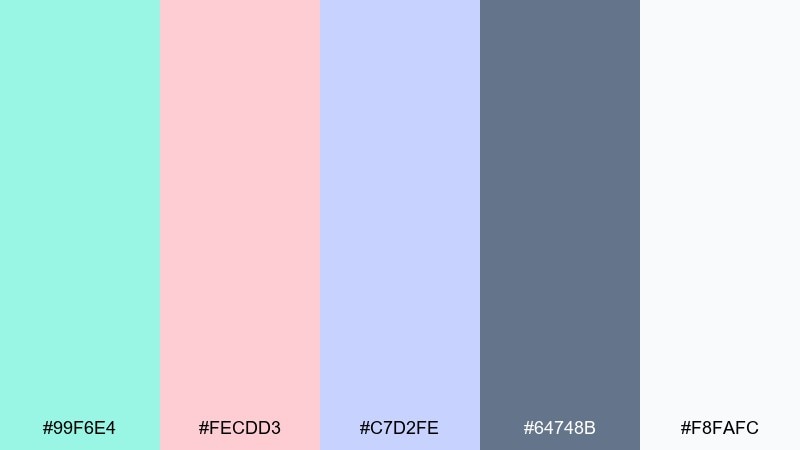 soft pastel storyboard infographic color palette with hex codes