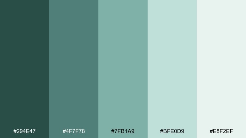 soft patina dollar bill color palette with hex codes