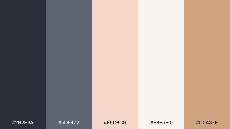 soft peach grid portfolio color palette with hex codes