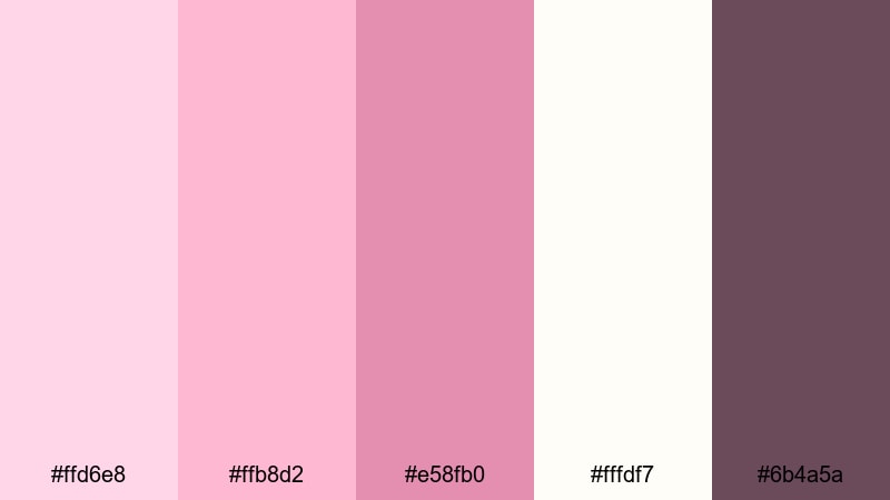 soft pink nursery color palette with hex codes