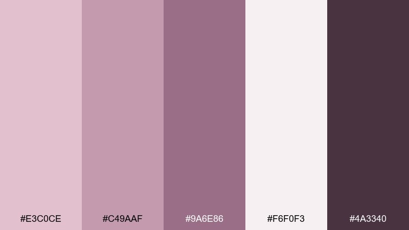 soft plum linen color palette with hex codes