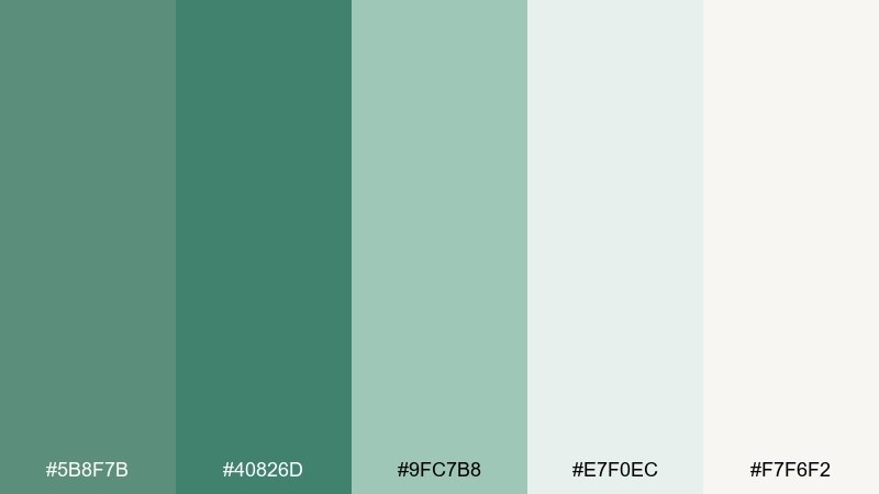 soft sage mist viridian color palette with hex codes