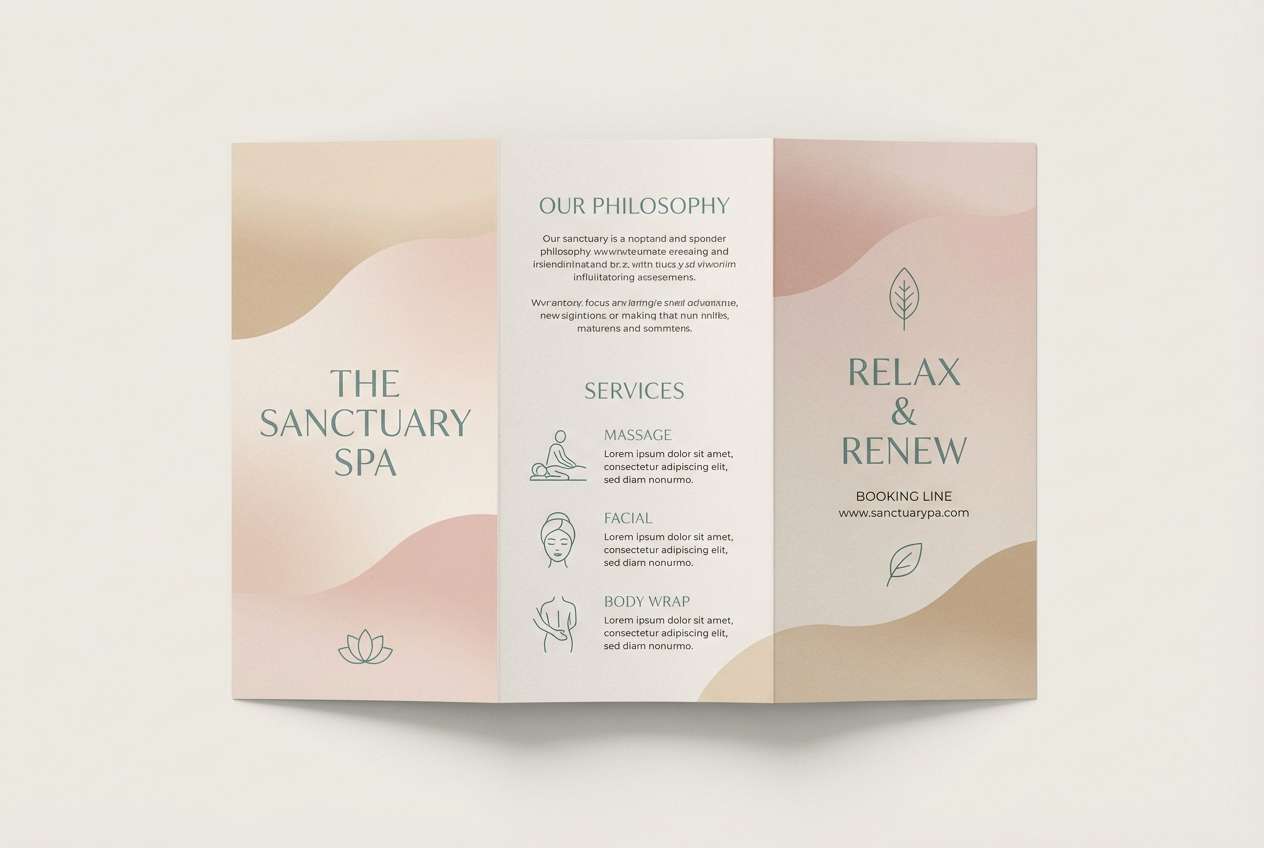 calming spa brochure design