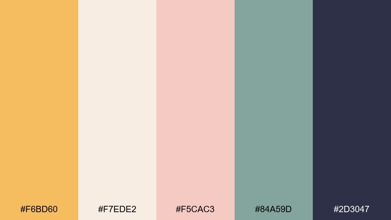 soft sand gradient color palette with hex codes