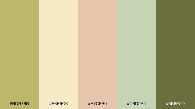 soft sand pastels dark khaki color palette with hex codes