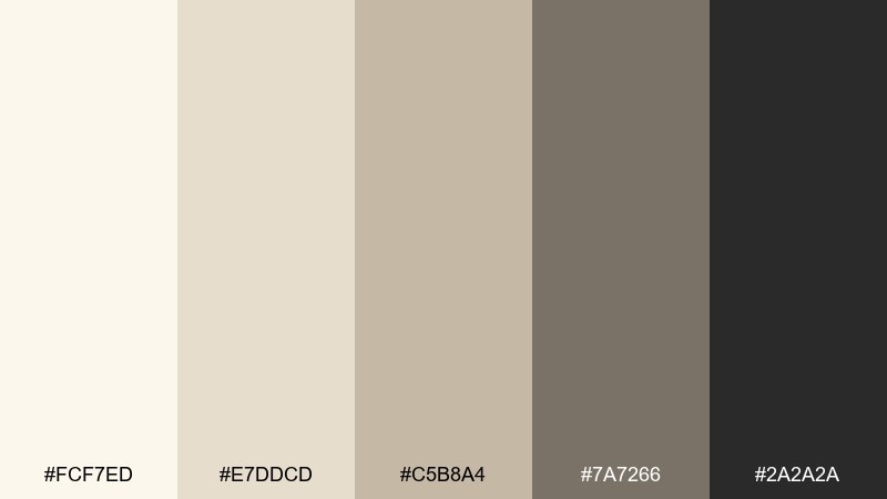 soft shadow ui cream ivory color palette with hex codes