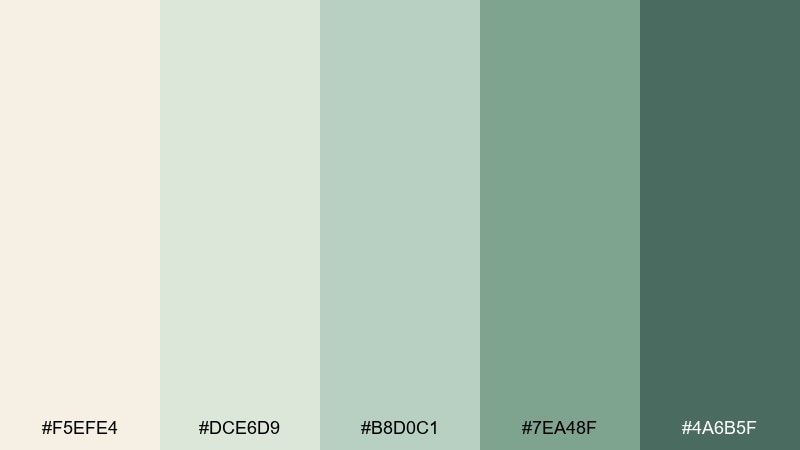 soft succulent desert oasis color palette with hex codes