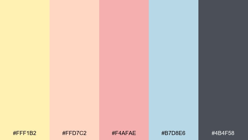 soft sunlit coral color palette with hex codes