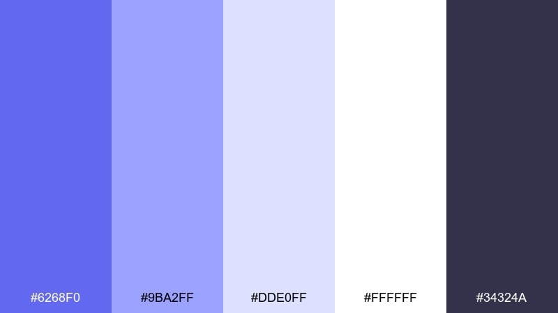 soft tech ui blue lavender color palette with hex codes