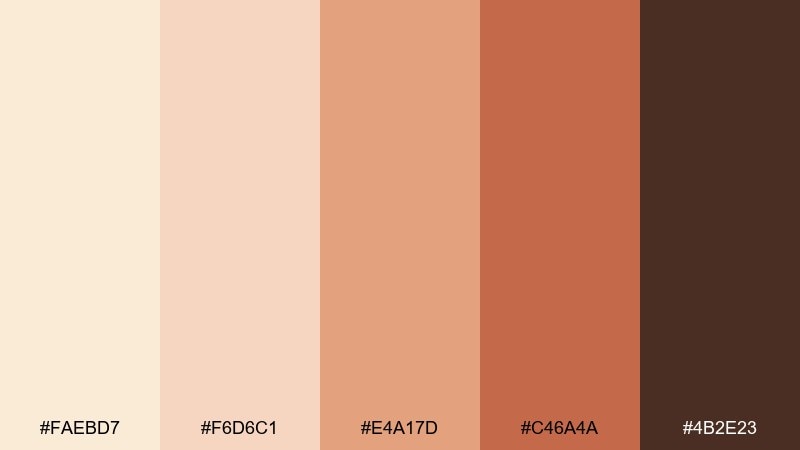 soft terracotta glow color palette with hex codes