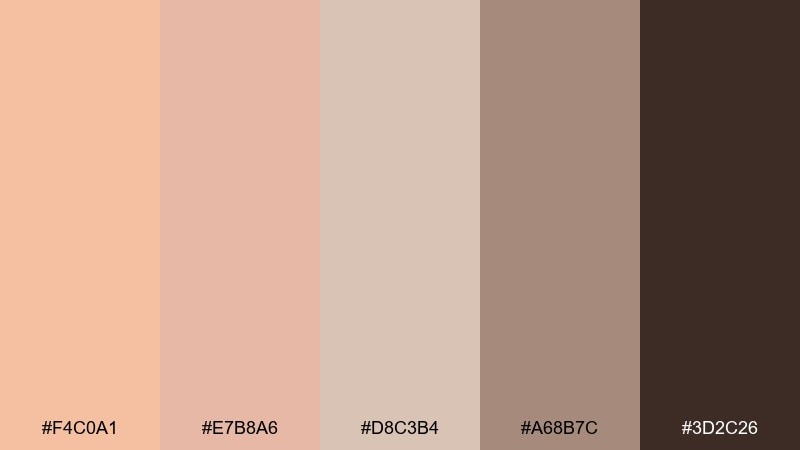 soft terracotta neutrals light apricot color palette with hex codes