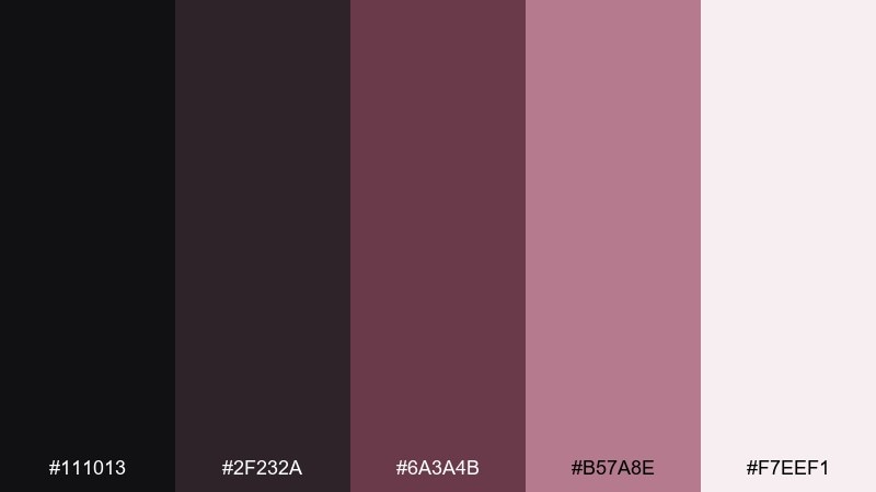 soft terror black rose color palette with hex codes