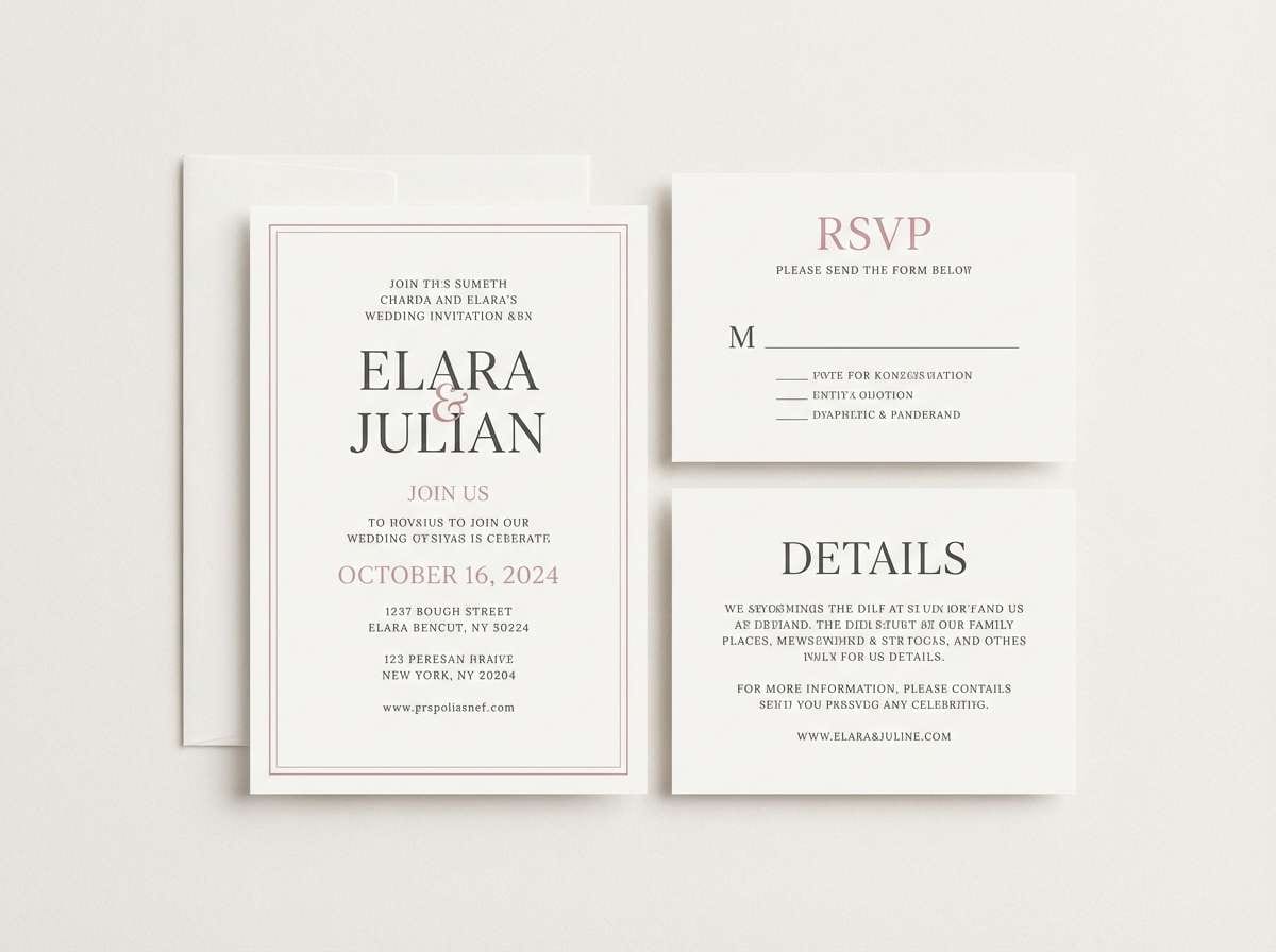 soft wedding invite layout