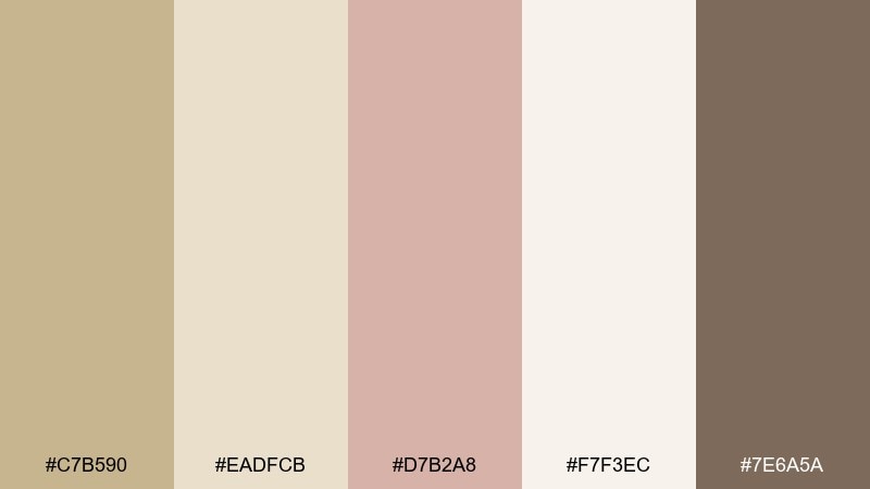 soft wedding neutral khaki beige color palette with hex codes