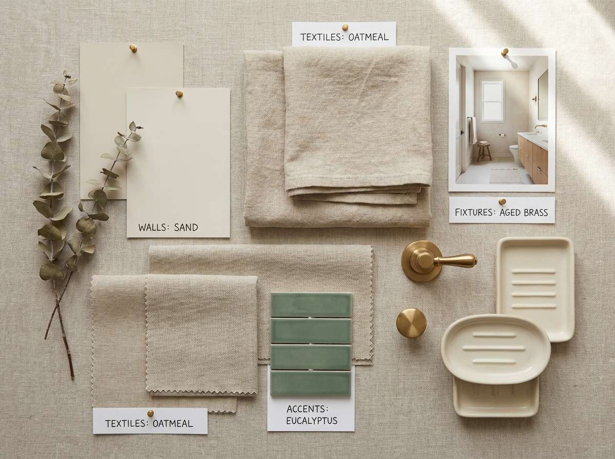 spa bathroom mood board